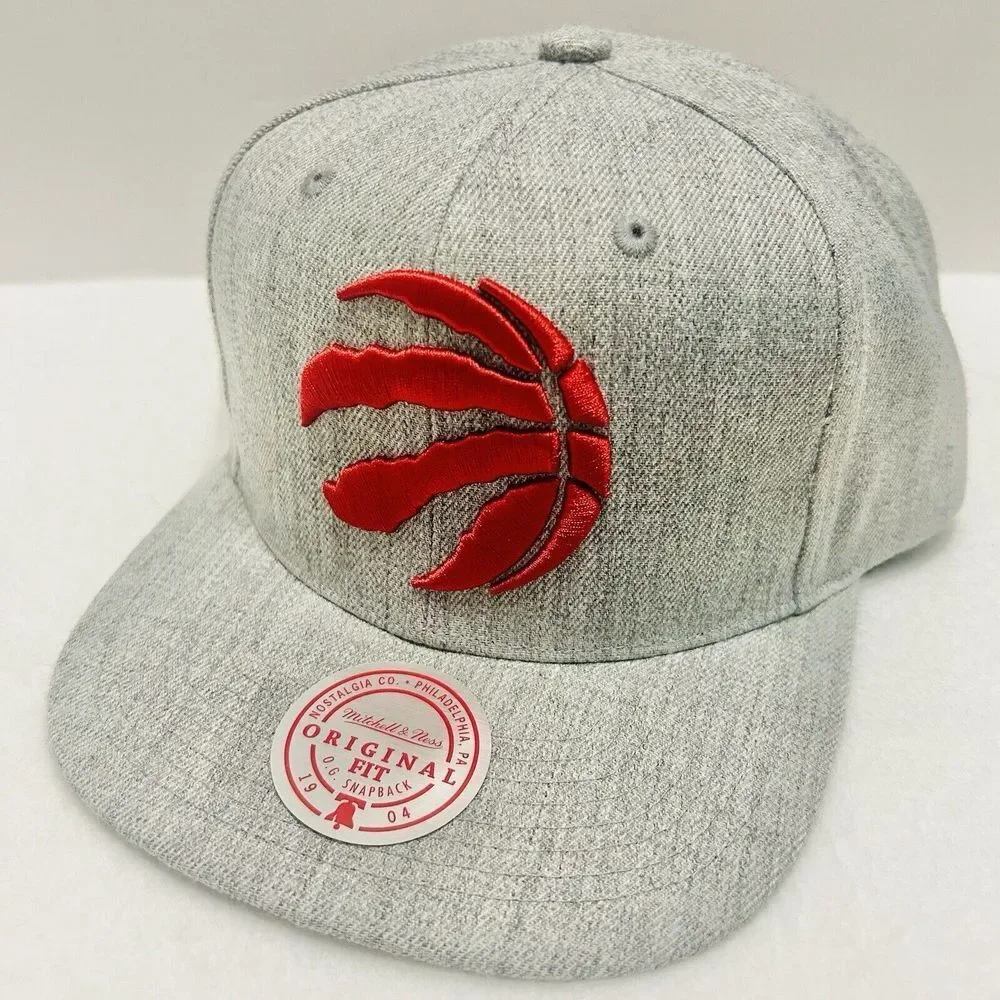 Mitchell & Ness Toronto Raptors Heather Snapback Hat Cap‎ Adjustable Gray NBA